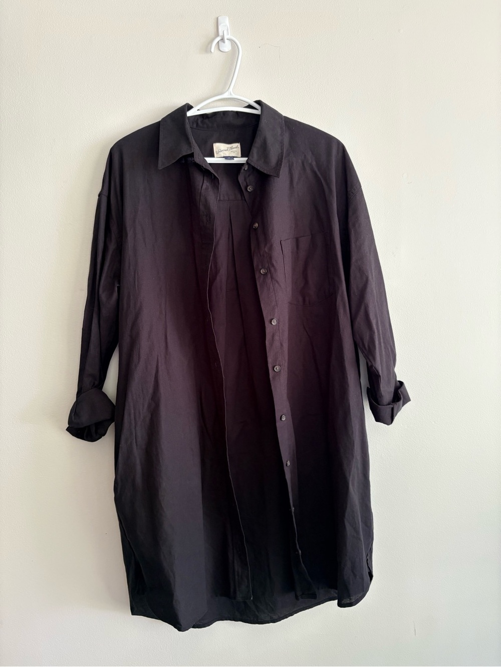 Universal Thread Black Button-Up Shirt Dress